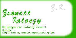 zsanett kaloczy business card