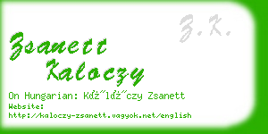 zsanett kaloczy business card